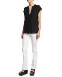 Charlotte Slim-Straight Pants, Optic White