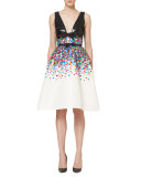 Sequined Sleeveless Cocktail Dress, Multicolor