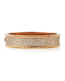 Rock and Diamond Slim 18K Rose Gold Bangle, 1.49 tdcw