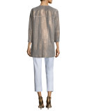 Maureen Python-Print Topper Jacket
