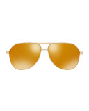 Metal Aviator Sunglasses, Gold