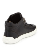 Kent Leather Mid-Top Sneaker, Black