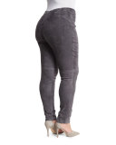 Egregio Suede Skinny Pants, Plus Size 