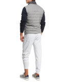 Reversible Quilted Vest, Gray