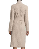 Truffle Knit-Chenille Wrap Robe, Oatmeal