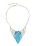 Crystal Encrusted Lattice Bib Necklace