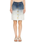 Ombre Denim Skirt, Blue