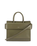 Horizon Small Leather Tote Bag, Army Green