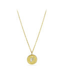 "F" Pendant with Diamonds in Gold on Chain