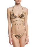 Python-Print Wrap Two-Piece Bikini Set