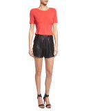 Short-Sleeve Cropped T-Shirt, Poppy