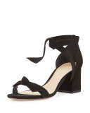 Clarita Suede 60mm City Sandal, Black