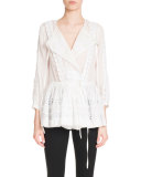 Lace Layered Babydoll Blouse, White