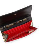 Macaron Spiked Floral Flap Wallet