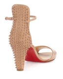 Trezanita Spiked-Heel Red Sole Sandal, Nude