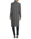 Split-Hem Silk Georgette Tunic, Bone