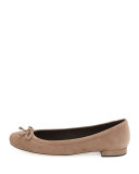 Shoestring Suede Ballerina Flat, Otter