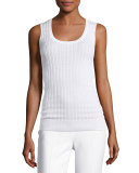 Zigzag Knit Tank Top, White