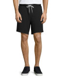 Drawstring Tech Sweat Shorts, Gray