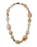 Long Shell Disc Necklace, 44"