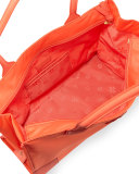 Ella Packable Nylon Tote Bag, Sea Coral
