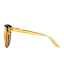 Square Two-Tone Sunglasses, Yellow Gold/Black