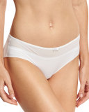 Aeria Mesh-Trimmed Hipster, White