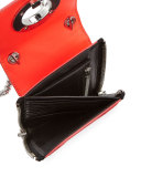 Riot Crocodile-Embossed Shoulder Wallet, Coral