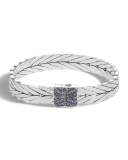 Modern Chain Medium Bracelet with Blue Sapphire Clasp