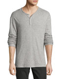 Lightweight Mini-Jacquard Henley Sweater