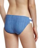 Block Party Spliced Hipster Swim Bottom, Denim