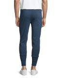 Marled Cotton Jogger Pants, Navy