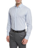 Tonal Plaid Long-Sleeve Sport Shirt, Light Blue