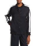 Track-Stripe Bomber Jacket