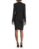 Stretch-Wool Carwash Pencil Skirt, Black
