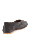 Pril Leather Ballerina Flat, Carbon
