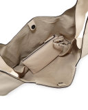 Monili-Stripe Leather Shopper Tote Bag, Vanilla