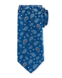 Woven Pine Paisley Silk Tie, Aqua