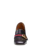 Peyton Square-Toe Block-Heel Pump, Nero