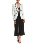 Lee Cropped Wide-Leg Pants, Black