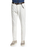 Five-Pocket Denim Jeans, Off White