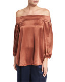 Satin Off-the-Shoulder Top