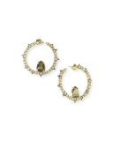 Crystal & Pyrite Hoop Earrings