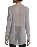 Gauge-Knit V-Neck Sweater, Cement/Grout