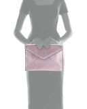 Leo Metallic Envelope Clutch Bag, Metallic Pink