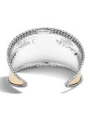 Hammered 18K Gold Chain Cuff Bracelet