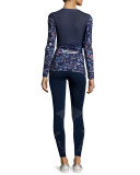 Inca Long-Sleeve Running Top, Midnight Peru Print