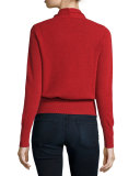 Faux-Wrap Cashmere Sweater