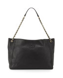 Marion Chain-Strap Slouchy Tote Bag, Black
