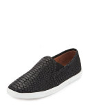 Kidmore Embossed Leather Sneaker, Black